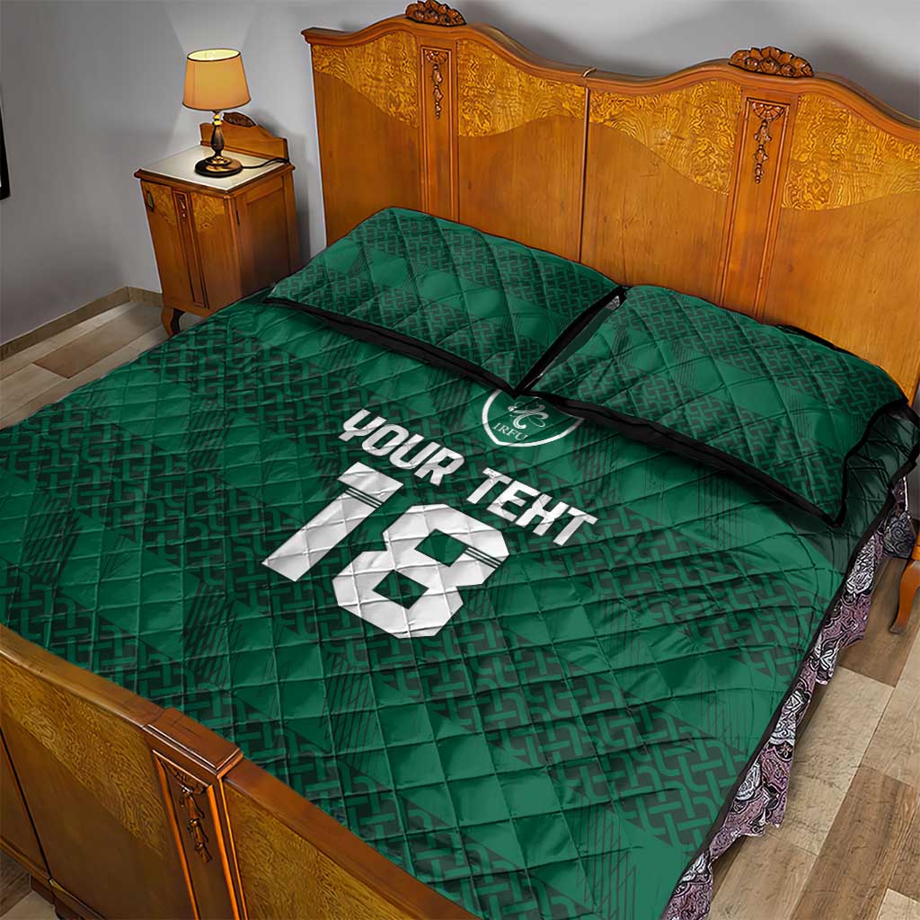 Custom Ireland Rugby Quilt Bed Set Celtic Heritage - Wonder Print Shop