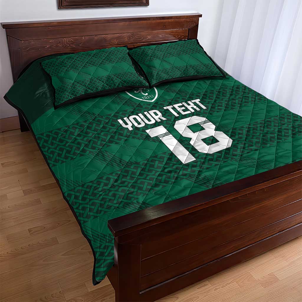 Custom Ireland Rugby Quilt Bed Set Celtic Heritage - Wonder Print Shop