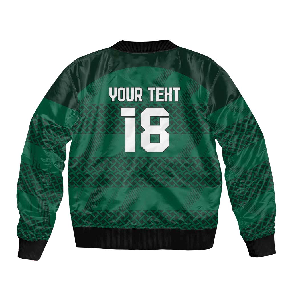 Custom Ireland Rugby Sleeve Zip Bomber Jacket Celtic Heritage - Wonder Print Shop