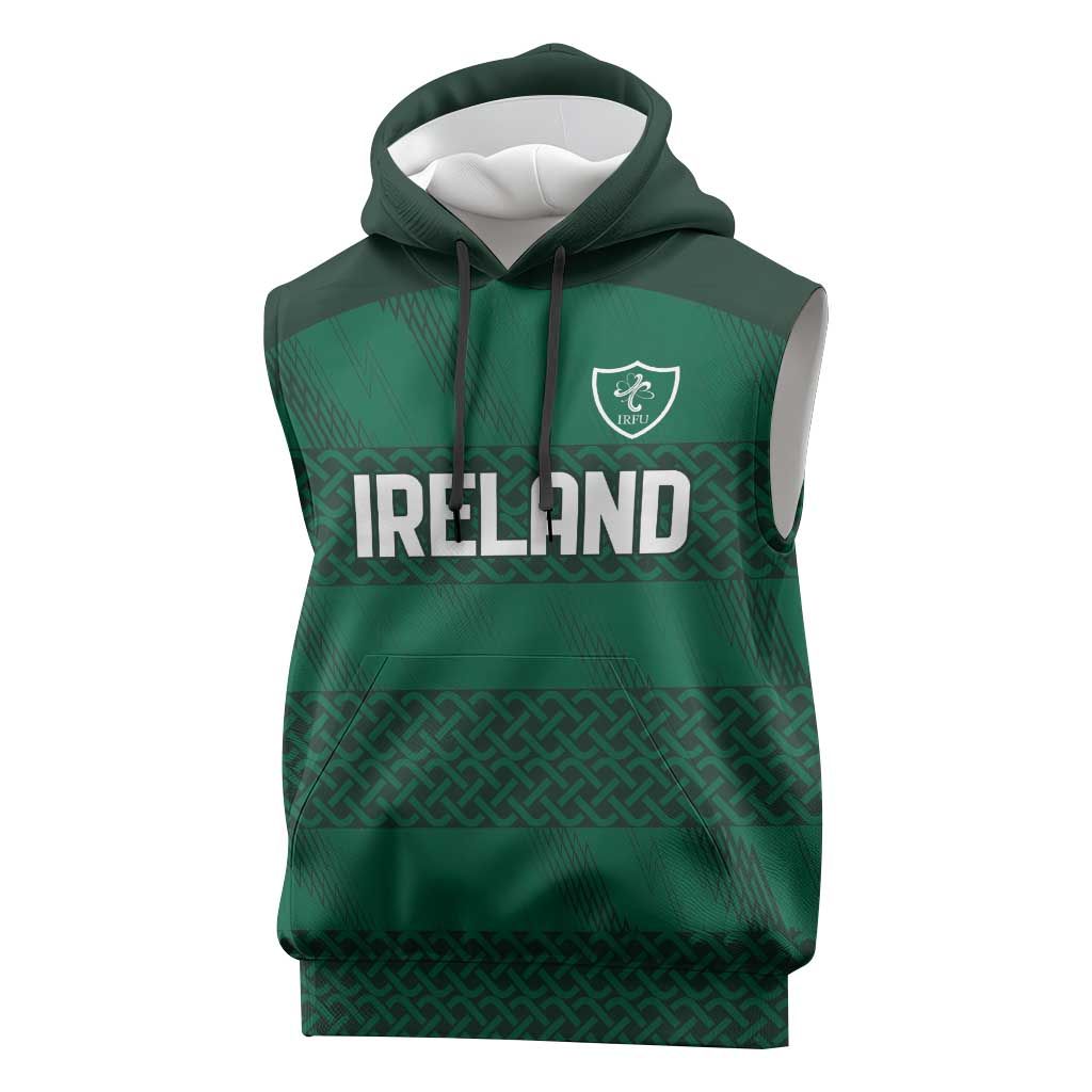 Custom Ireland Rugby Sleeveless Hoodie Celtic Heritage - Wonder Print Shop