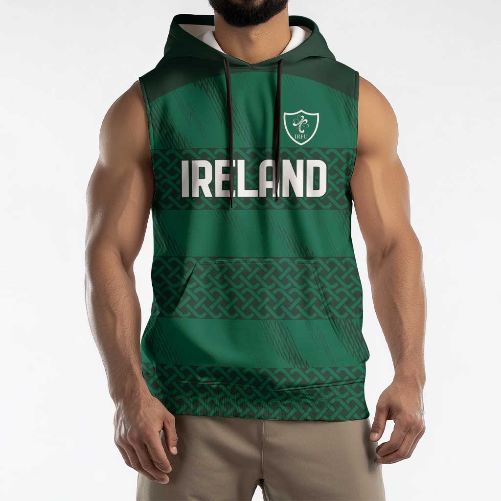 Custom Ireland Rugby Sleeveless Hoodie Celtic Heritage - Wonder Print Shop