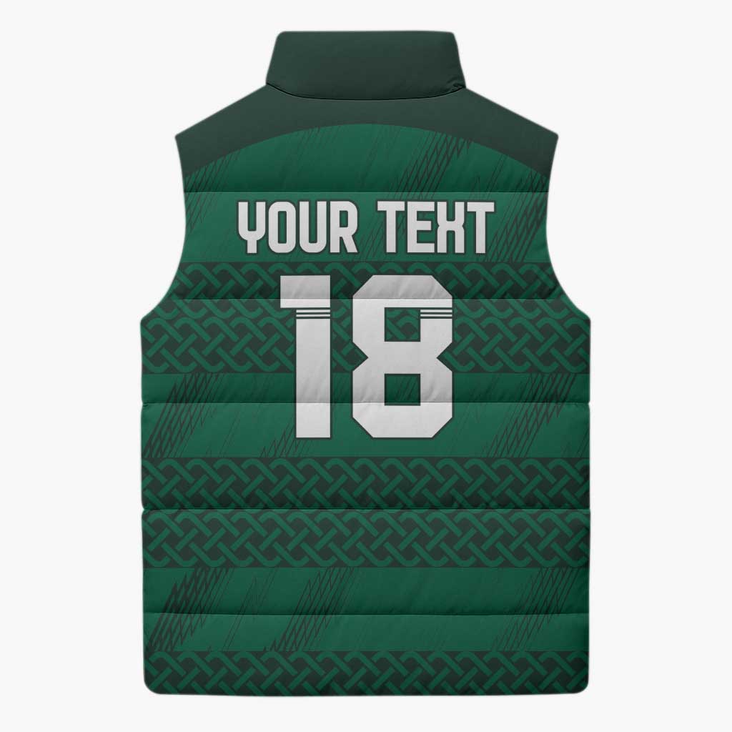 Custom Ireland Rugby Sleeveless Puffer Jacket Celtic Heritage - Wonder Print Shop