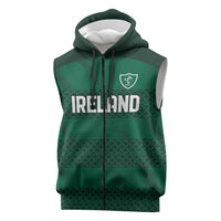 Custom Ireland Rugby Sleeveless Zip Hoodie Celtic Heritage - Wonder Print Shop