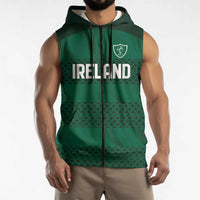 Custom Ireland Rugby Sleeveless Zip Hoodie Celtic Heritage - Wonder Print Shop