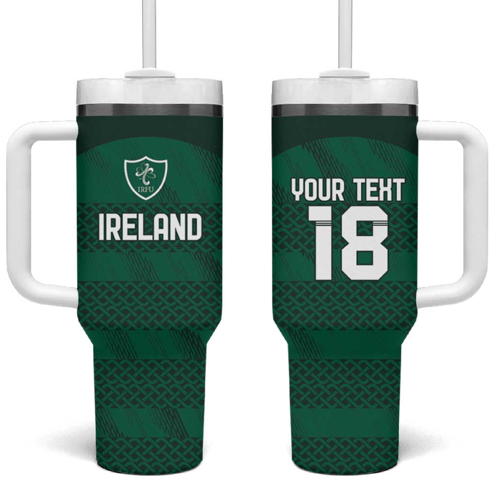 Custom Ireland Rugby Tumbler With Handle Celtic Heritage - Wonder Print Shop