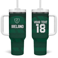 Custom Ireland Rugby Tumbler With Handle Celtic Heritage - Wonder Print Shop