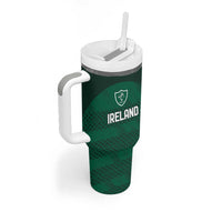 Custom Ireland Rugby Tumbler With Handle Celtic Heritage - Wonder Print Shop
