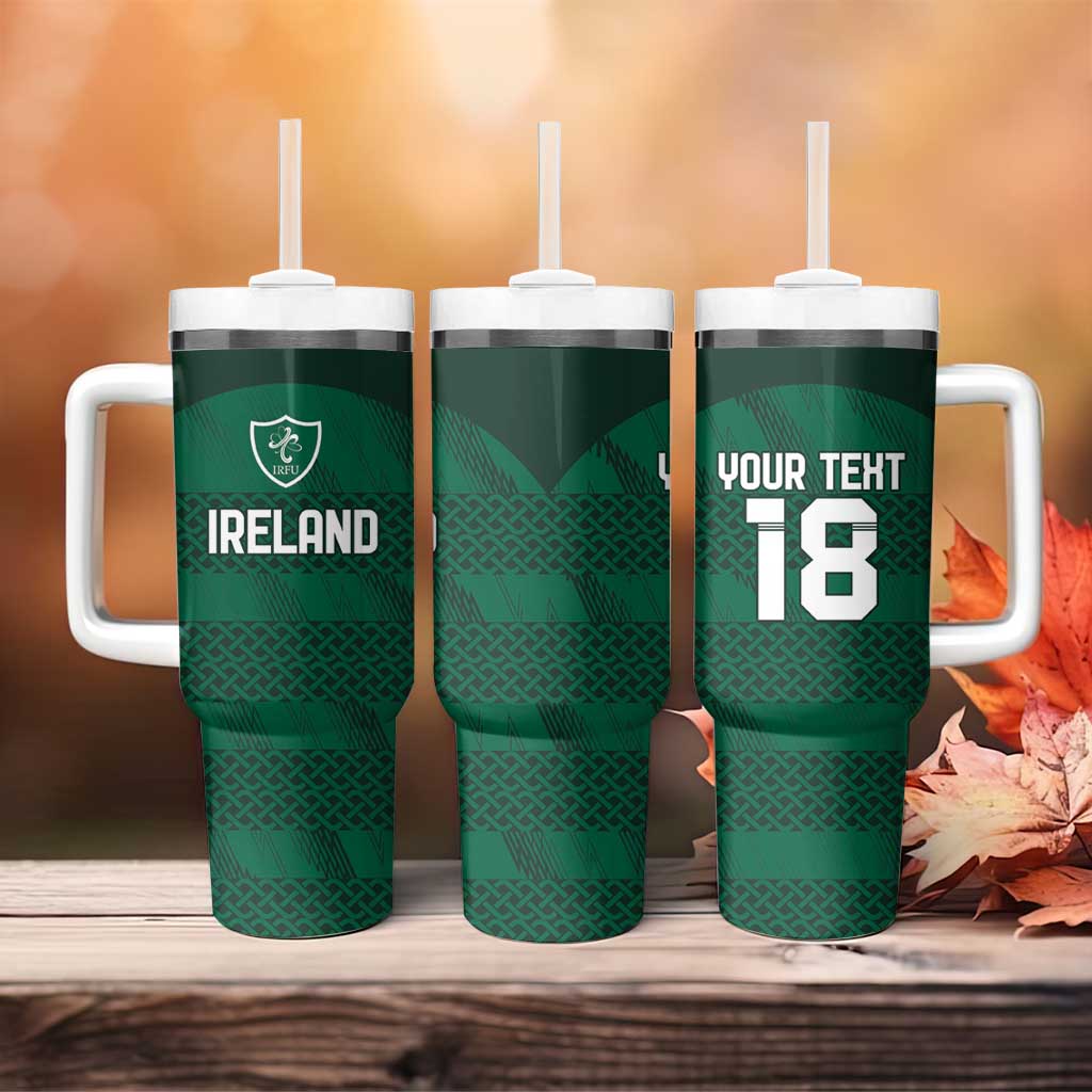 Custom Ireland Rugby Tumbler With Handle Celtic Heritage - Wonder Print Shop