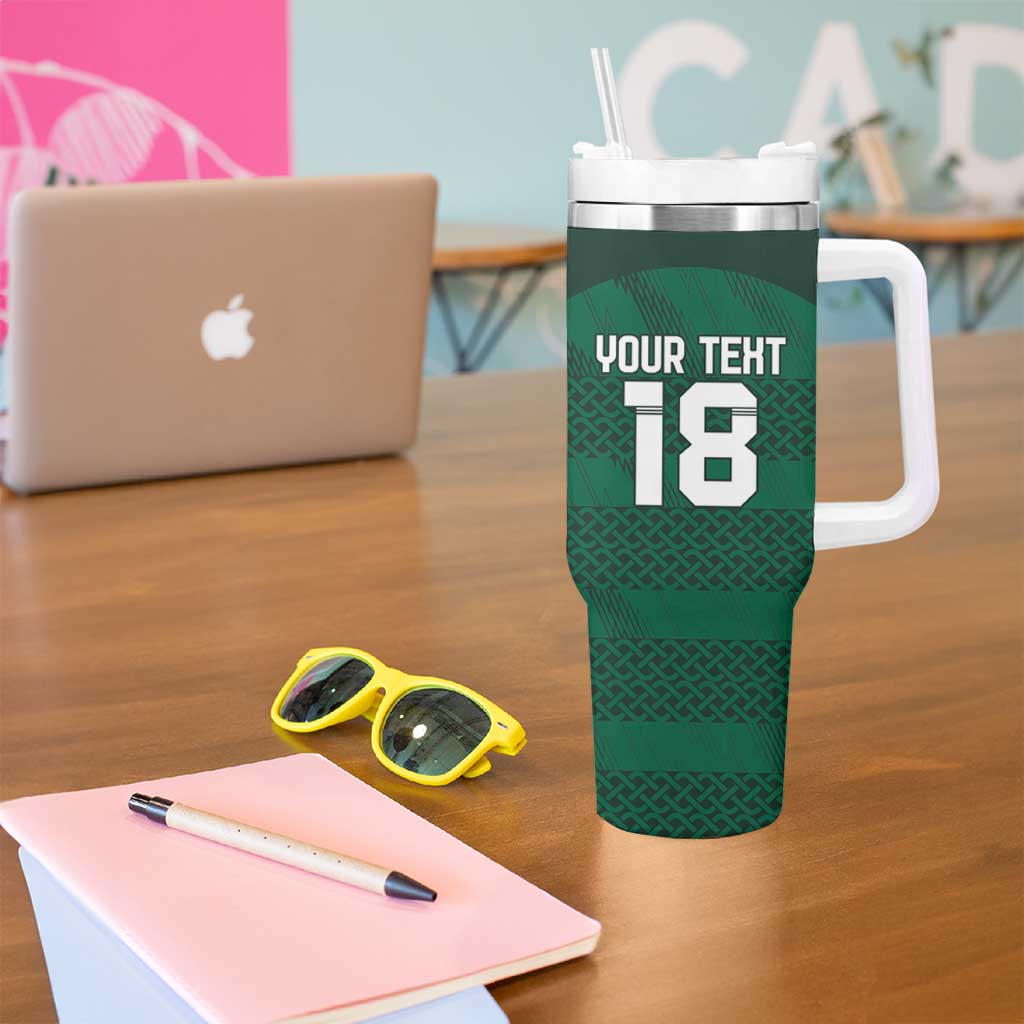 Custom Ireland Rugby Tumbler With Handle Celtic Heritage - Wonder Print Shop