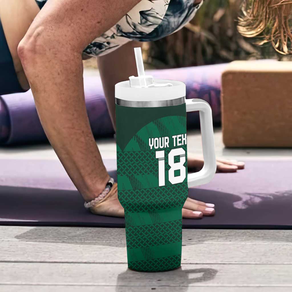 Custom Ireland Rugby Tumbler With Handle Celtic Heritage - Wonder Print Shop