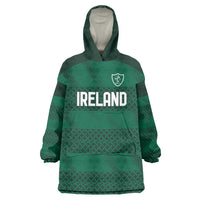 Custom Ireland Rugby Wearable Blanket Hoodie Celtic Heritage - Wonder Print Shop