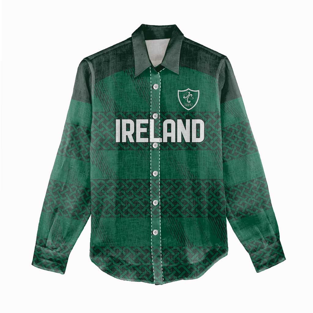 Custom Ireland Rugby Women Casual Shirt Celtic Heritage - Wonder Print Shop
