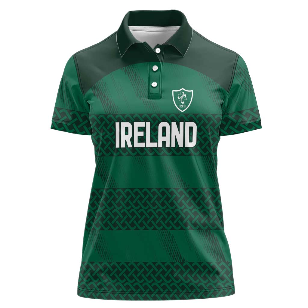 Custom Ireland Rugby Women Polo Shirt Celtic Heritage - Wonder Print Shop