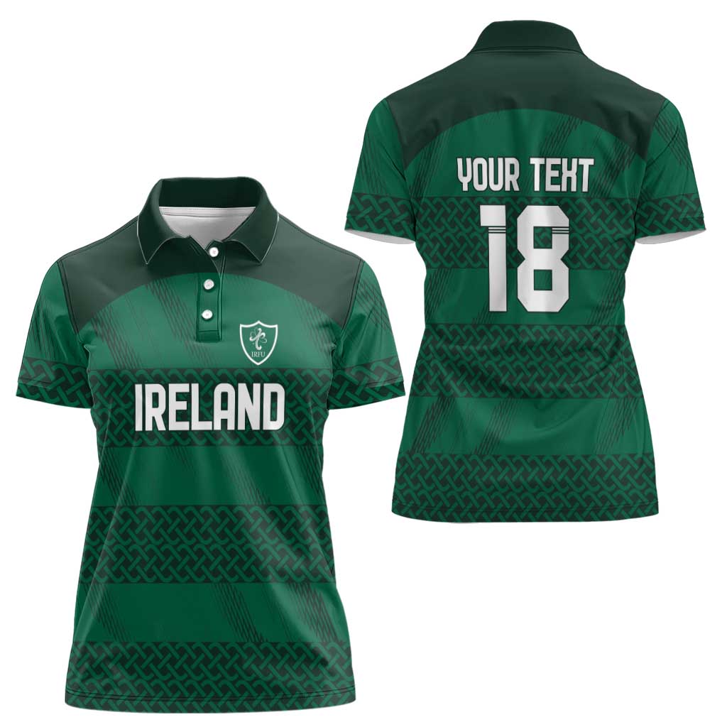 Custom Ireland Rugby Women Polo Shirt Celtic Heritage - Wonder Print Shop