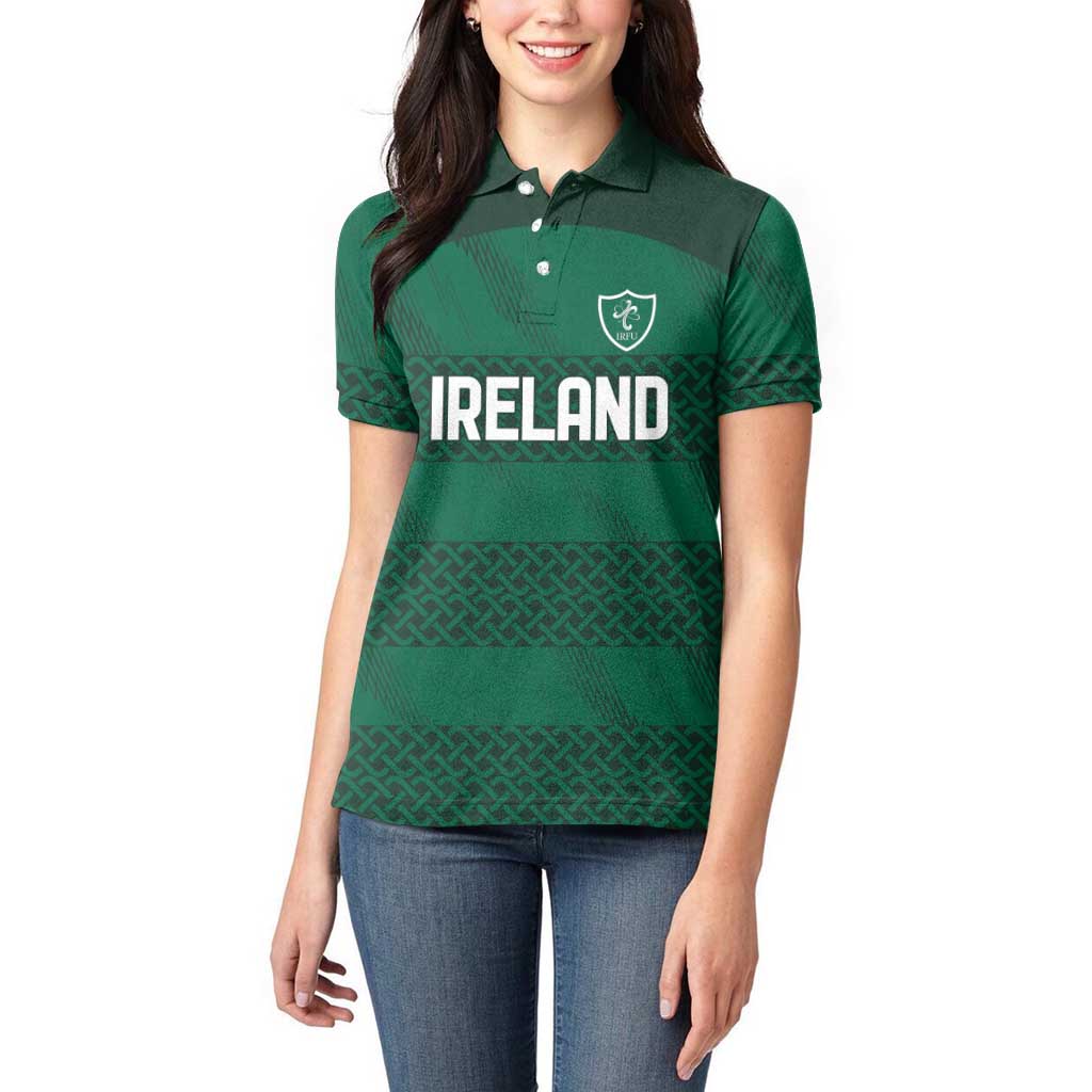 Custom Ireland Rugby Women Polo Shirt Celtic Heritage - Wonder Print Shop