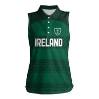 Custom Ireland Rugby Women Sleeveless Polo Shirt Celtic Heritage - Wonder Print Shop