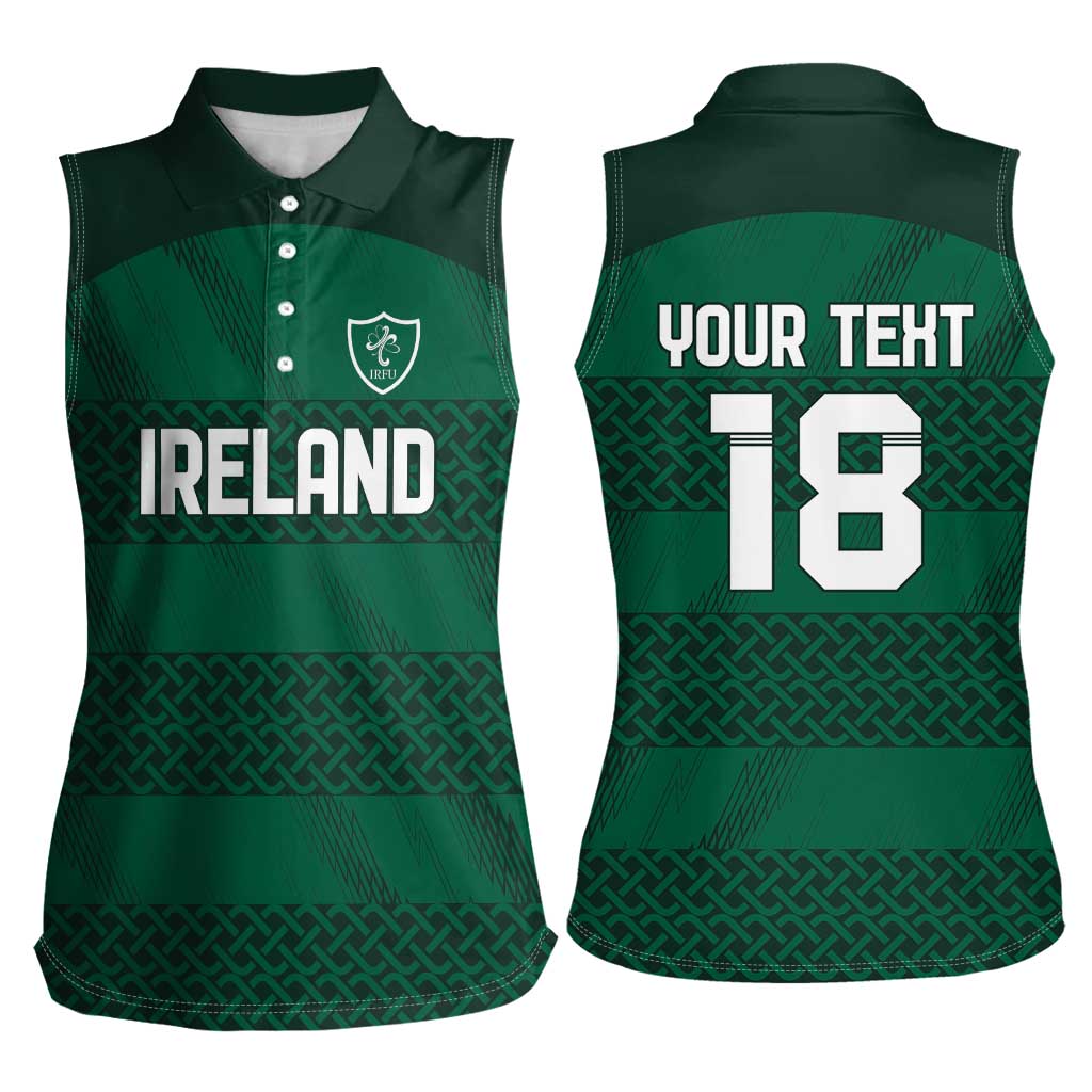 Custom Ireland Rugby Women Sleeveless Polo Shirt Celtic Heritage - Wonder Print Shop