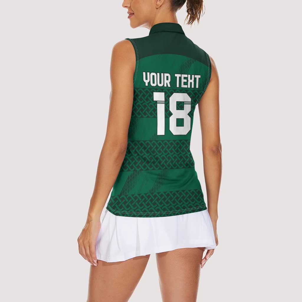 Custom Ireland Rugby Women Sleeveless Polo Shirt Celtic Heritage - Wonder Print Shop
