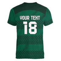Custom Ireland Rugby Women V-Neck T-Shirt Celtic Heritage - Wonder Print Shop
