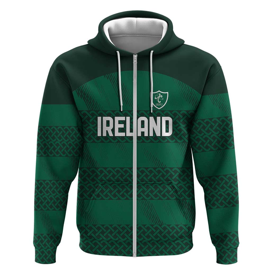 Custom Ireland Rugby Zip Hoodie Celtic Heritage - Wonder Print Shop