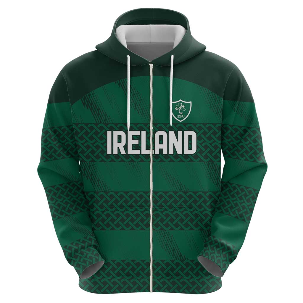 Custom Ireland Rugby Zip Hoodie Celtic Heritage - Wonder Print Shop