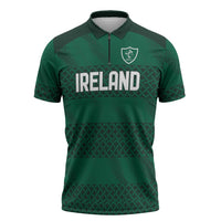 Custom Ireland Rugby Zipper Polo Shirt Celtic Heritage - Wonder Print Shop