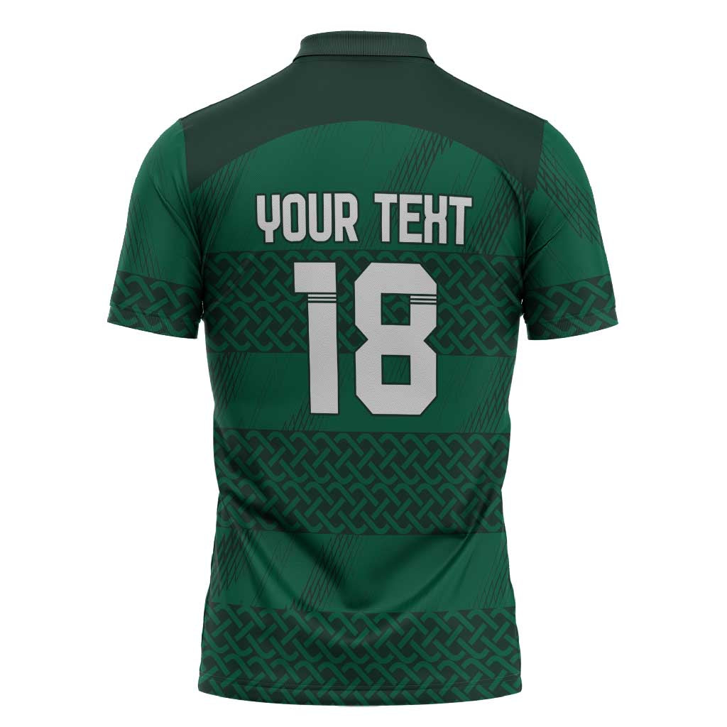 Custom Ireland Rugby Zipper Polo Shirt Celtic Heritage - Wonder Print Shop