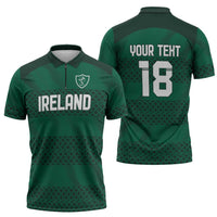 Custom Ireland Rugby Zipper Polo Shirt Celtic Heritage - Wonder Print Shop