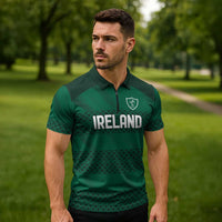Custom Ireland Rugby Zipper Polo Shirt Celtic Heritage - Wonder Print Shop