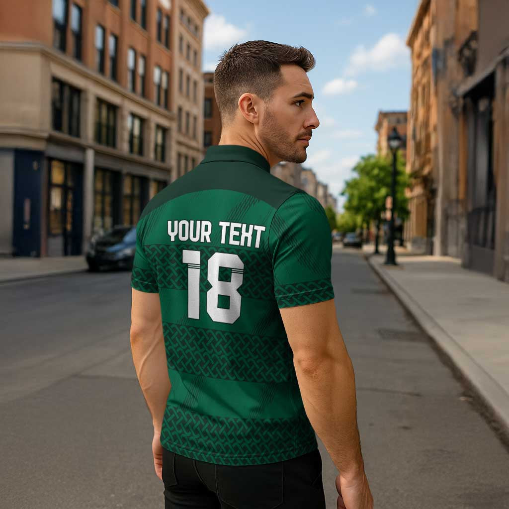 Custom Ireland Rugby Zipper Polo Shirt Celtic Heritage - Wonder Print Shop