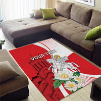 Personalized Georgia Independence Restoration Day Area Rug Dzala Ertobashia Rosa Laevigata
