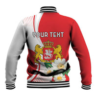 Personalized Georgia Independence Restoration Day Baseball Jacket Dzala Ertobashia Rosa Laevigata