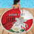 Personalized Georgia Independence Restoration Day Beach Blanket Dzala Ertobashia Rosa Laevigata