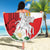 Personalized Georgia Independence Restoration Day Beach Blanket Dzala Ertobashia Rosa Laevigata