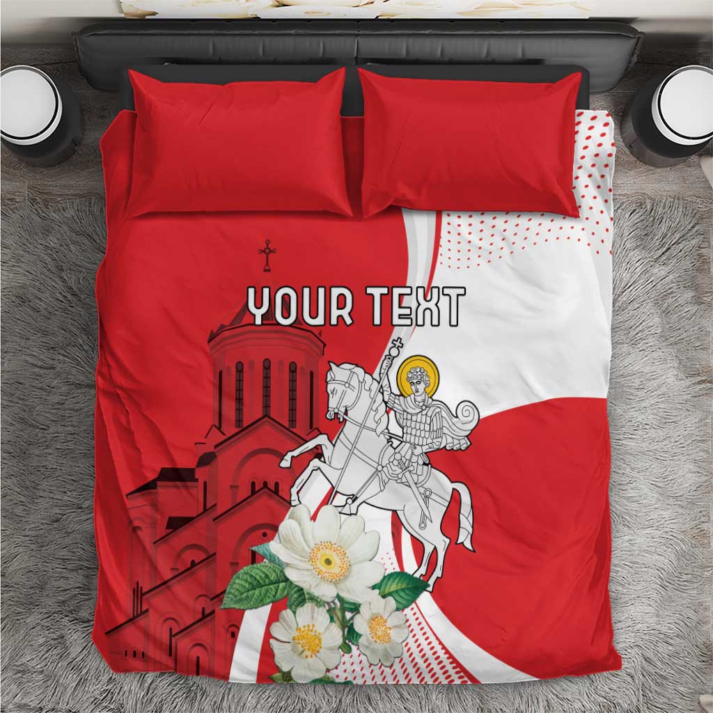 Personalized Georgia Independence Restoration Day Bedding Set Dzala Ertobashia Rosa Laevigata