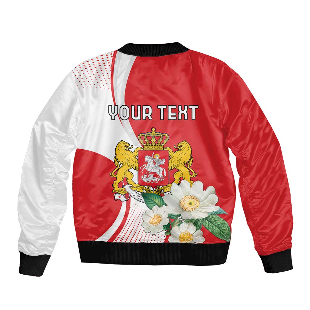 Personalized Georgia Independence Restoration Day Bomber Jacket Dzala Ertobashia Rosa Laevigata