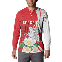 Personalized Georgia Independence Restoration Day Button Sweatshirt Dzala Ertobashia Rosa Laevigata