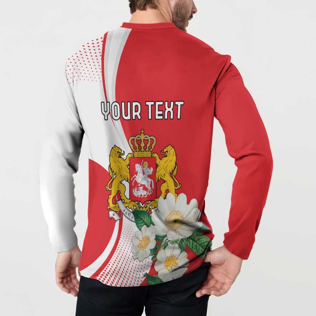 Personalized Georgia Independence Restoration Day Button Sweatshirt Dzala Ertobashia Rosa Laevigata