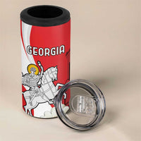 Personalized Georgia Independence Restoration Day 4 in 1 Can Cooler Tumbler Dzala Ertobashia Rosa Laevigata