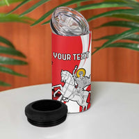 Personalized Georgia Independence Restoration Day 4 in 1 Can Cooler Tumbler Dzala Ertobashia Rosa Laevigata
