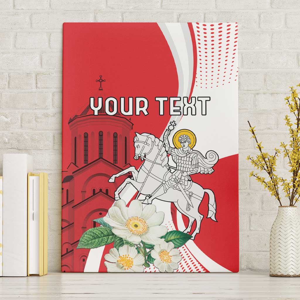 Personalized Georgia Independence Restoration Day Canvas Wall Art Dzala Ertobashia Rosa Laevigata
