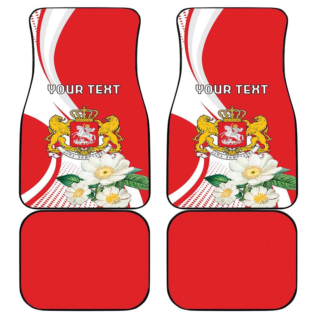 Personalized Georgia Independence Restoration Day Car Mats Dzala Ertobashia Rosa Laevigata