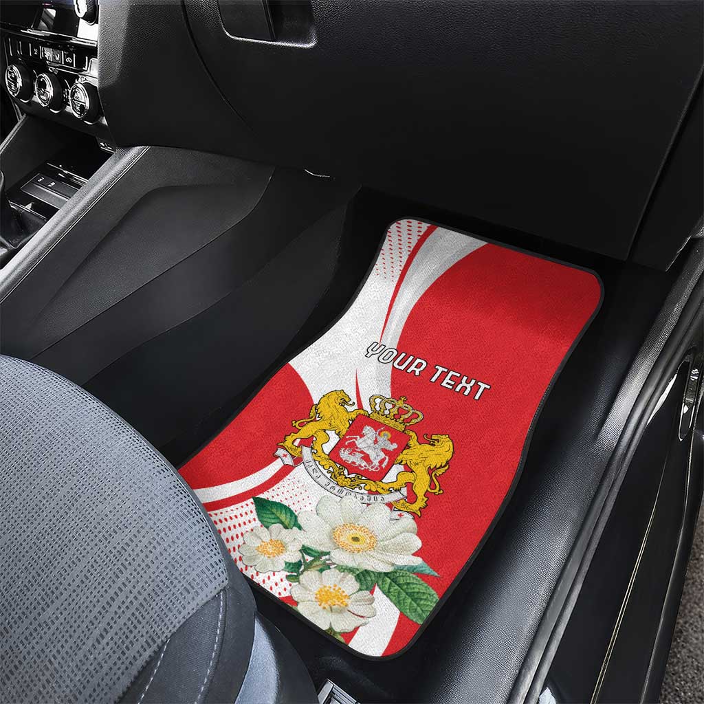 Personalized Georgia Independence Restoration Day Car Mats Dzala Ertobashia Rosa Laevigata