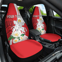 Personalized Georgia Independence Restoration Day Car Seat Cover Dzala Ertobashia Rosa Laevigata