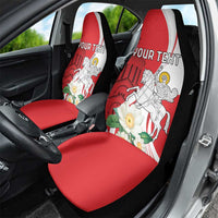 Personalized Georgia Independence Restoration Day Car Seat Cover Dzala Ertobashia Rosa Laevigata