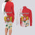 Personalized Georgia Independence Restoration Day Couples Matching Long Sleeve Bodycon Dress and Long Sleeve Button Shirt Dzala Ertobashia Rosa Laevigata