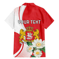 Personalized Georgia Independence Restoration Day Family Matching Mermaid Dress and Hawaiian Shirt Dzala Ertobashia Rosa Laevigata