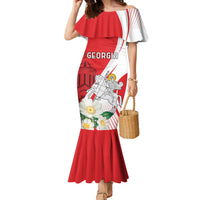 Personalized Georgia Independence Restoration Day Family Matching Mermaid Dress and Hawaiian Shirt Dzala Ertobashia Rosa Laevigata