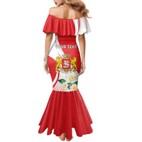 Personalized Georgia Independence Restoration Day Family Matching Mermaid Dress and Hawaiian Shirt Dzala Ertobashia Rosa Laevigata