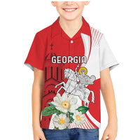 Personalized Georgia Independence Restoration Day Family Matching Mermaid Dress and Hawaiian Shirt Dzala Ertobashia Rosa Laevigata